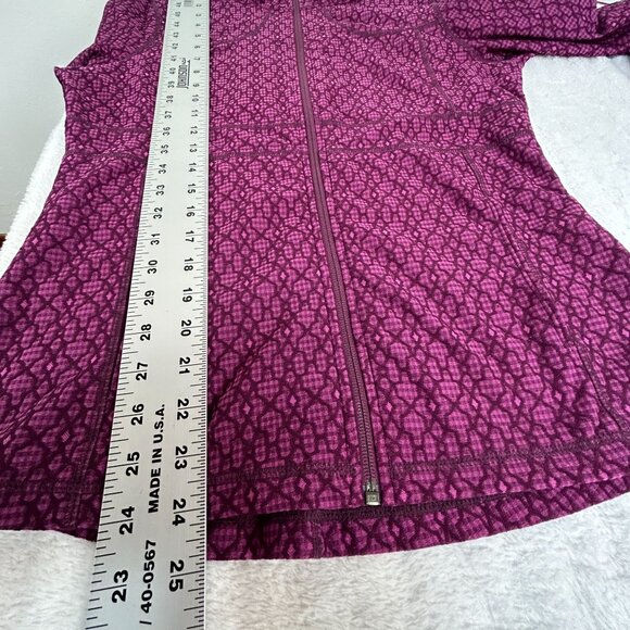 Prana Womens Full-Zip Jacket Pink Pattern Medium Lightweight Stretch Pockets - Picture 8 of 8